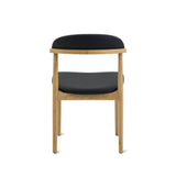 Count On Me Armless Dining Chair (Set of Two), Oak, Black Seat