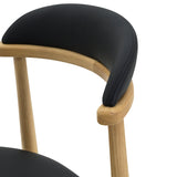 Count On Me Armless Dining Chair (Set of Two), Oak, Black Seat
