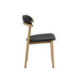Count On Me Armless Dining Chair (Set of Two), Oak, Black Seat