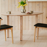 Count On Me Armless Dining Chair (Set of Two), Oak, Black Seat