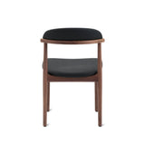 Count On Me Armless Dining Chair (Set of Two), Walnut, Black Seat