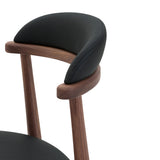 Count On Me Armless Dining Chair (Set of Two), Walnut, Black Seat