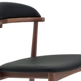 Count On Me Armless Dining Chair (Set of Two), Walnut, Black Seat