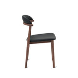 Count On Me Armless Dining Chair (Set of Two), Walnut, Black Seat