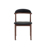 Count On Me Armless Dining Chair (Set of Two), Walnut, Black Seat