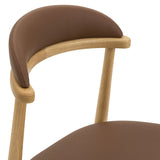 Count On Me Armless Dining Chair (Set of Two), Oak, Brown Seat