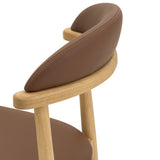 Count On Me Armless Dining Chair (Set of Two), Oak, Brown Seat