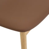 Count On Me Armless Dining Chair (Set of Two), Oak, Brown Seat