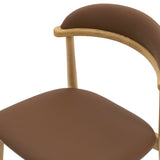 Count On Me Armless Dining Chair (Set of Two), Oak, Brown Seat