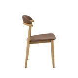 Count On Me Armless Dining Chair (Set of Two), Oak, Brown Seat