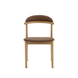 Count On Me Armless Dining Chair (Set of Two), Oak, Brown Seat