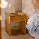 Rest Easy Nightstand With Drawer, Tall, Oak