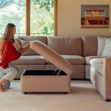 Lift Off Storage Ottoman, Light Pebble