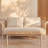 Sweet Escape Outdoor Coffee Table, Ivory/Teak