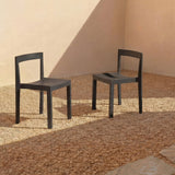 Open Air Outdoor Dining Chair (Set Of Two), Carbon