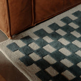 Checkers Rug x Scott Sueme, 8x10, Teal