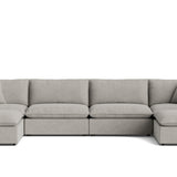 Chill Time 6-Piece Modular U-Shaped Sectional, Heather