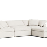 Movie Night™ 4-Piece Modular Sectional, Large, Cream Linen