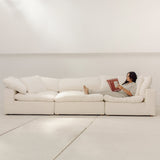 Movie Night™ 3-Piece Modular Sofa, Standard, Cream Linen