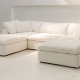 Movie Night™ 5-Piece Modular U-Shaped Sectional, Standard, Cream Linen