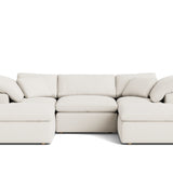 Movie Night™ 5-Piece Modular U-Shaped Sectional, Standard, Cream Linen