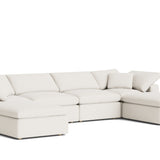Movie Night™ 6-Piece Modular U-Shaped Sectional, Standard, Cream Linen