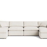 Movie Night™ 6-Piece Modular U-Shaped Sectional, Standard, Cream Linen