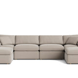 Movie Night™ 6-Piece Modular U-Shaped Sectional, Standard, Light Pebble