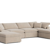 Movie Night™ 6-Piece Modular U-Shaped Sectional, Standard, Champagne