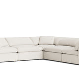 Movie Night™ 5-Piece Modular Sectional Closed, Large, Cream Linen