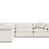 Movie Night™ 5-Piece Modular Sectional Closed, Large, Cream Linen
