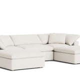 Movie Night™ 5-Piece Modular U-Shaped Sectional, Large, Cream Linen