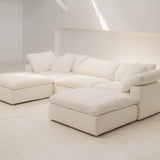 Movie Night™ 5-Piece Modular U-Shaped Sectional, Large, Cream Linen