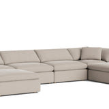 Movie Night™ 6-Piece Modular U-Shaped Sectional, Large, Light Pebble