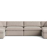 Movie Night™ 6-Piece Modular U-Shaped Sectional, Large, Light Pebble