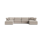 Movie Night™ 6-Piece Modular U-Shaped Sectional, Large, Light Pebble