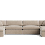 Movie Night™ 6-Piece Modular U-Shaped Sectional, Large, Champagne
