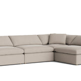 Movie Night™ 4-Piece Modular Sectional Open, Large, Light Pebble