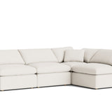 Movie Night™ 4-Piece Modular Sectional Open, Standard, Cream Linen