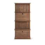 Keep Stacking Storage System 4-Piece Tall, Open and Closed, Walnut