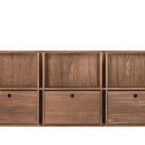 Keep Stacking Storage System 6-Piece, Open and Closed, Walnut