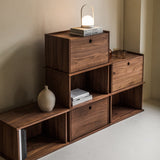Keep Stacking Storage System 6-Piece, Open and Closed, Walnut