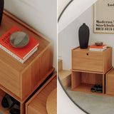 Keep Stacking Storage System 6-Piece, Open and Closed, White Oak