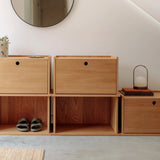 Keep Stacking Storage System 6-Piece, Open and Closed, White Oak